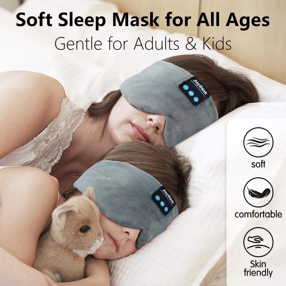 Joythink masque yeux soie porté nuit, bloque la lumière pour sommeil profond.