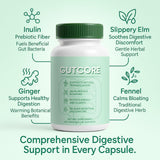 Capsules végétariennes Jqewlg GutCore faciles à avaler pour une routine digestive.