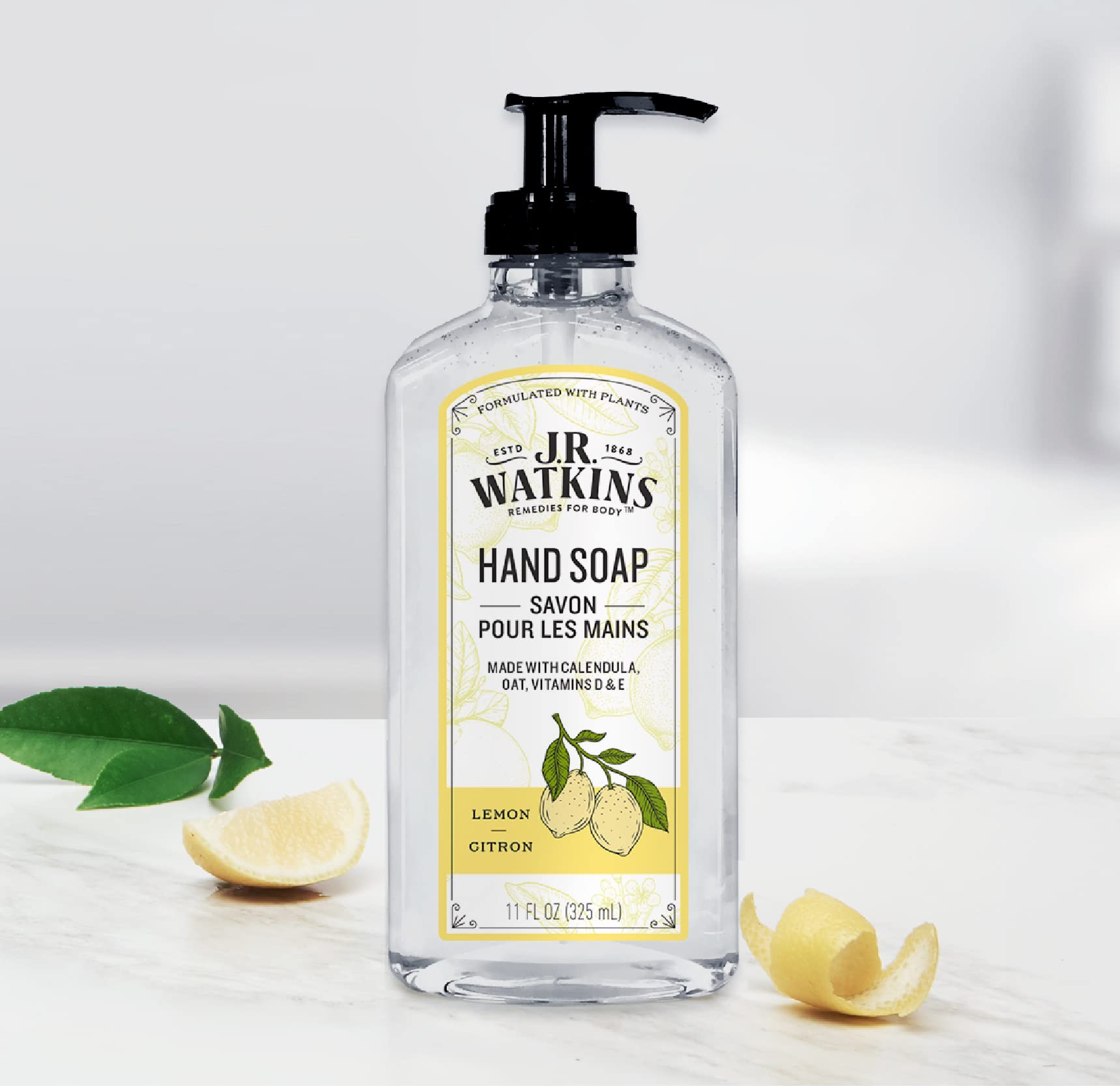Ingrédients naturels affichés, savon au citron J.R. Watkins Naturals.