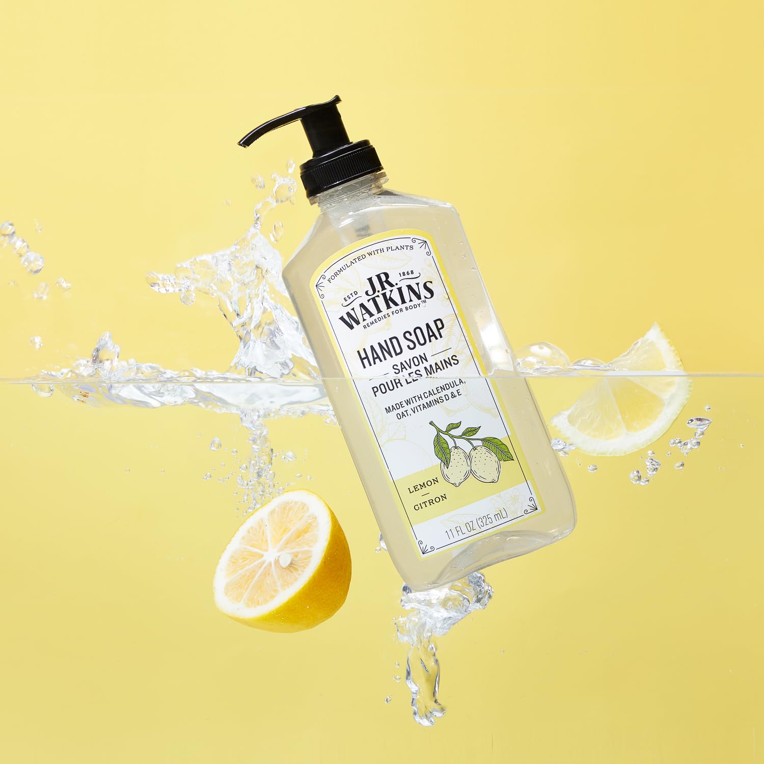 Sans ammoniaque et sans SLS, savon citron J.R. Watkins Naturals.