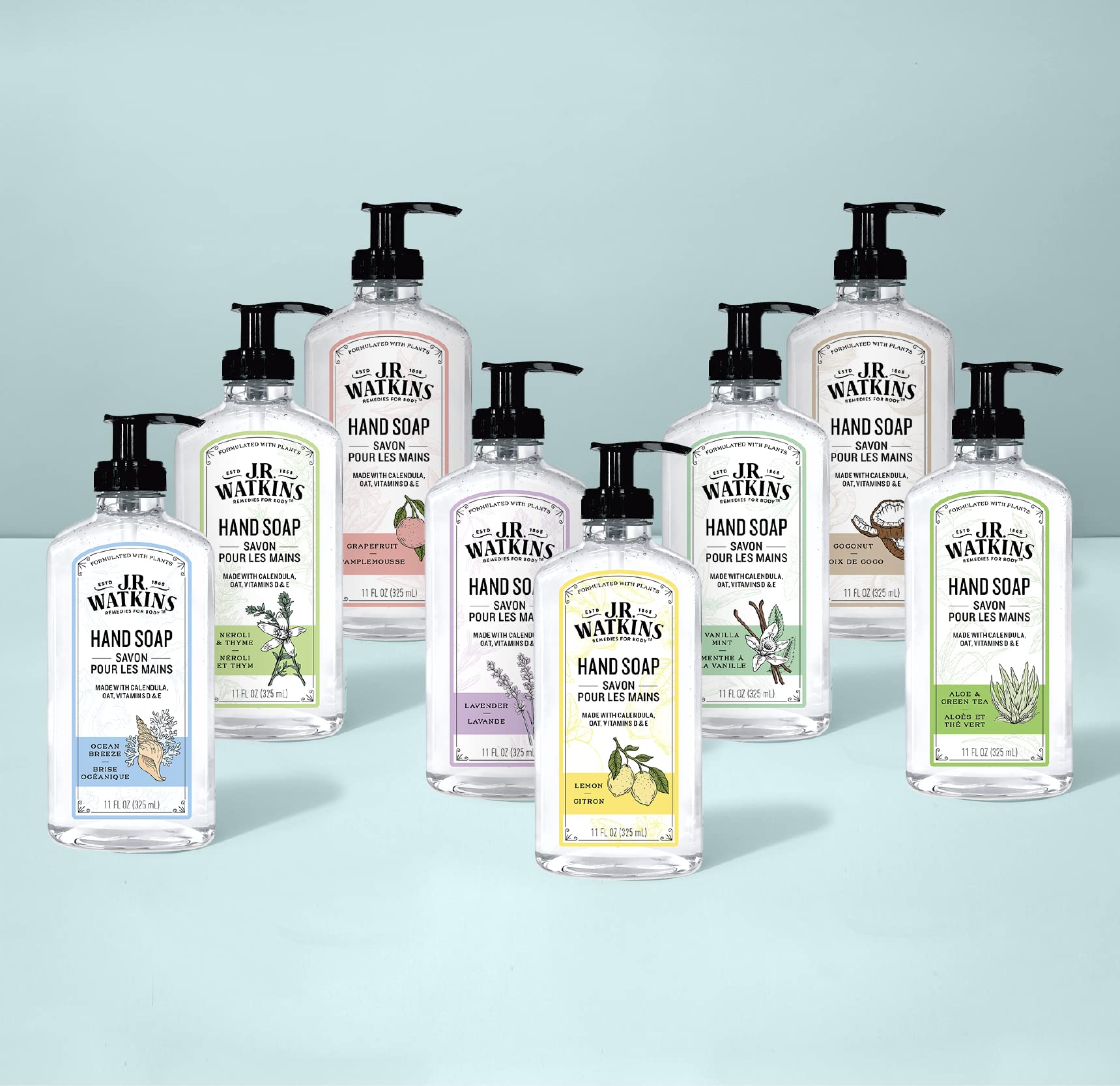 J.R. Watkins Savon mains gel Aloe Thé Vert – parfum subtil pour le quotidien.