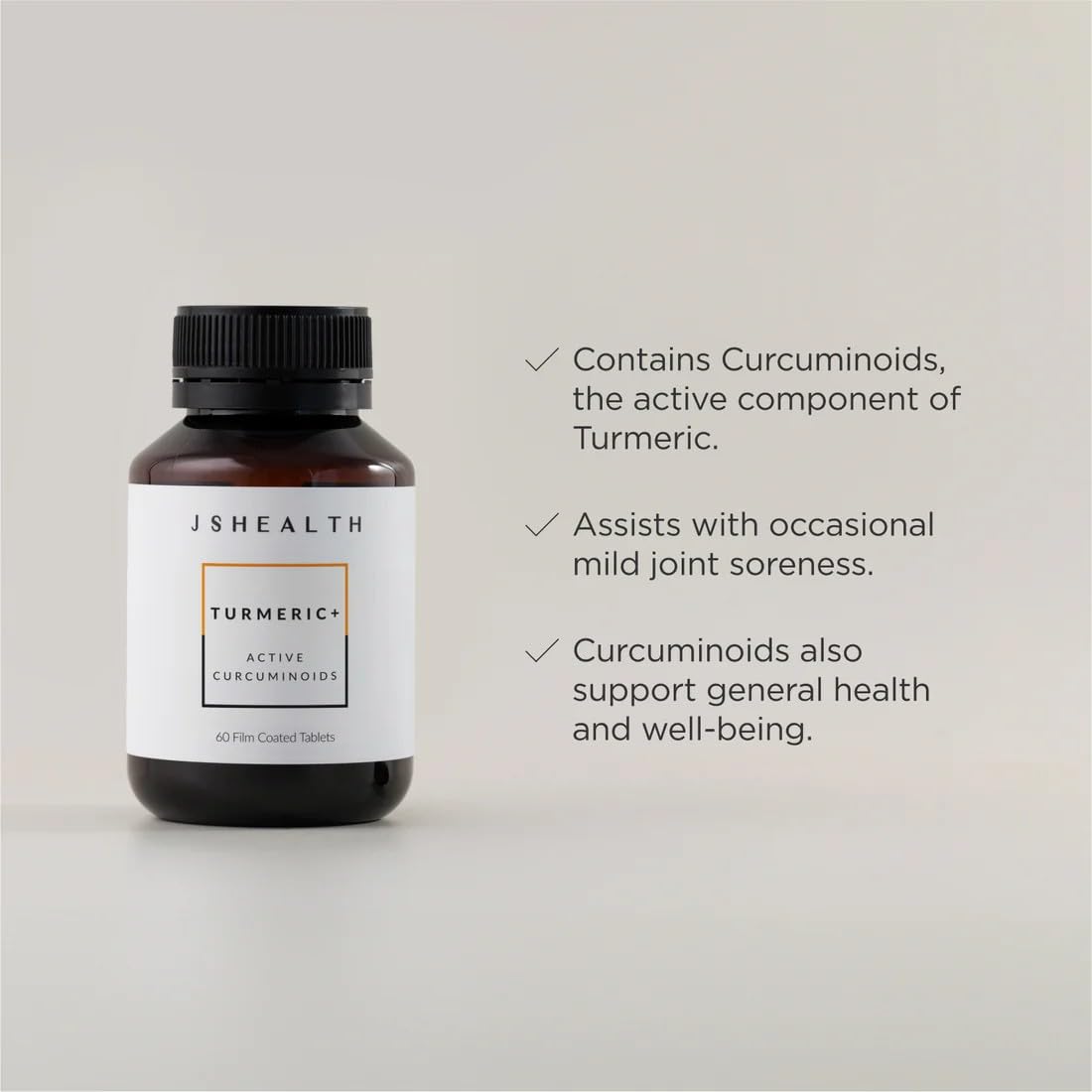 Tablettes JSHealth Curcumin : prise facile avec de l'eau et absorption optimisée.