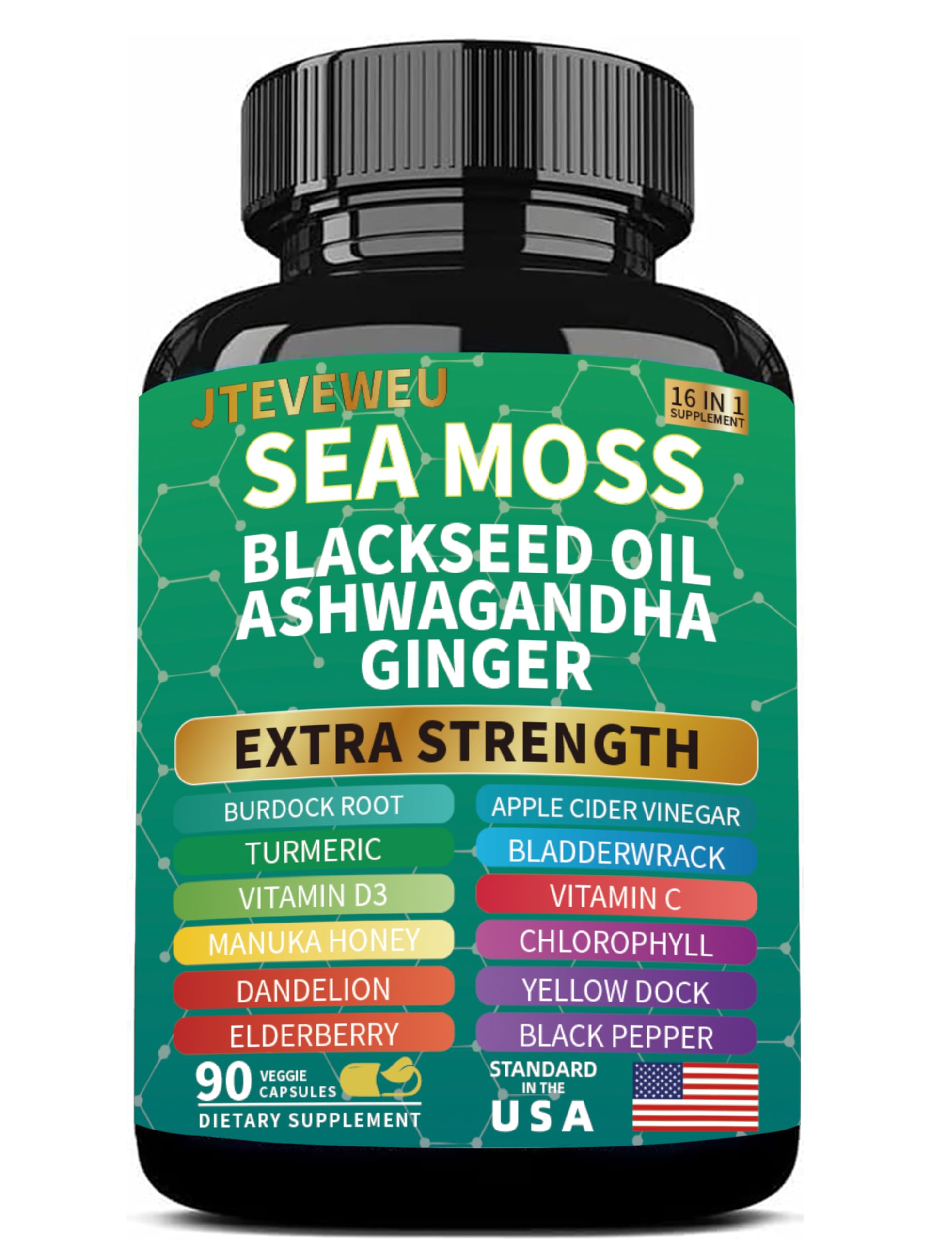 Capsules JTEVEweu algue de mer en bouteille pour un apport pratique
