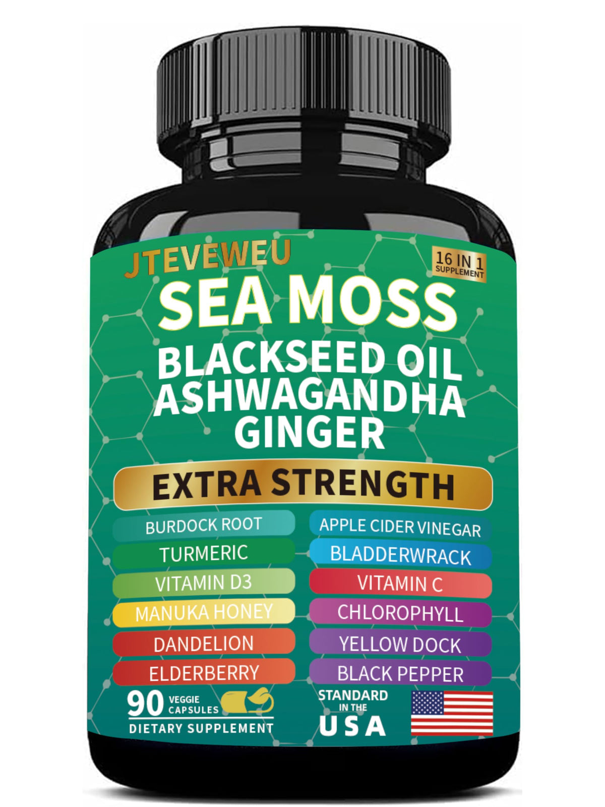 Capsules JTEVEweu algue de mer en bouteille pour un apport pratique