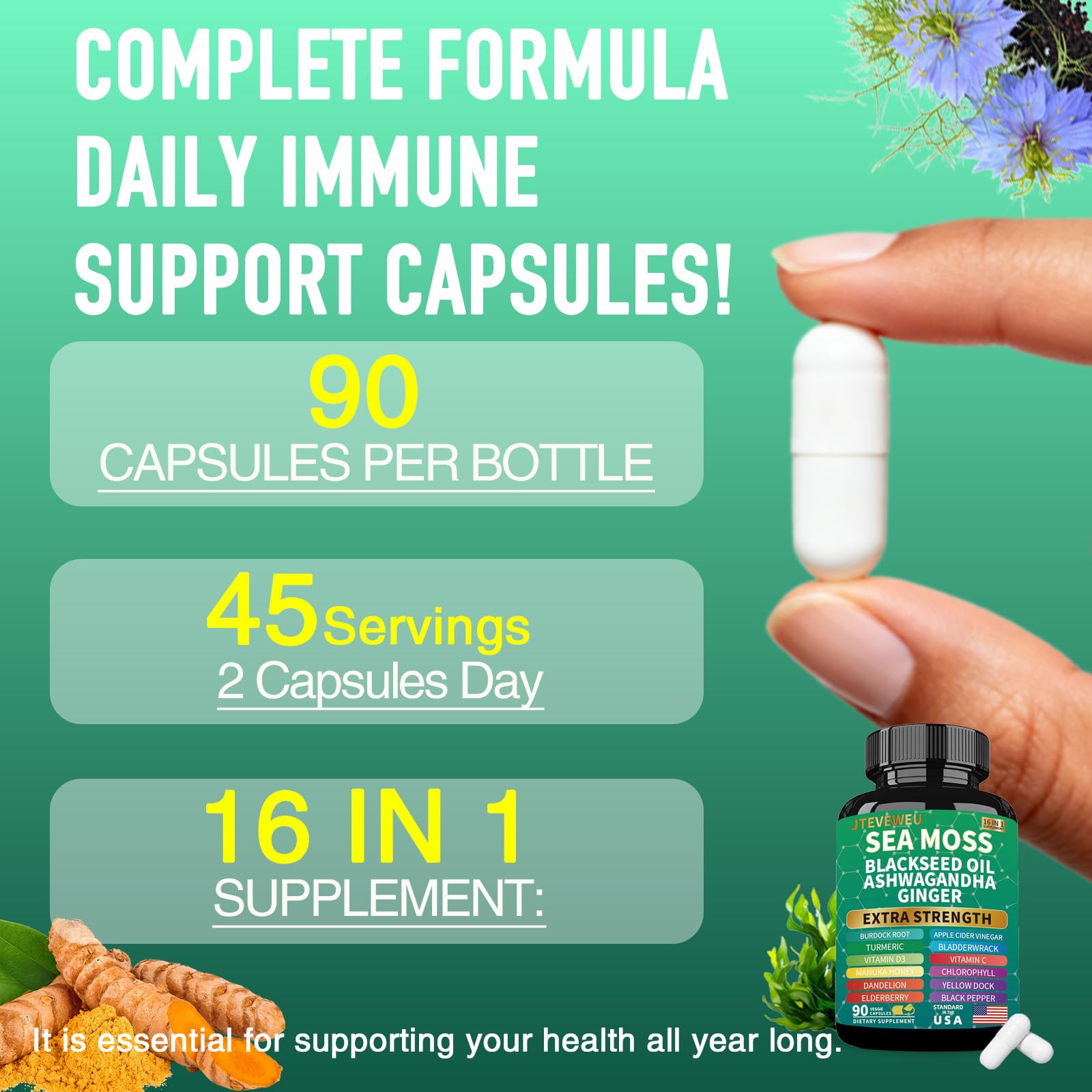 Contenu boîte JTEVEweu, capsules faciles à prendre