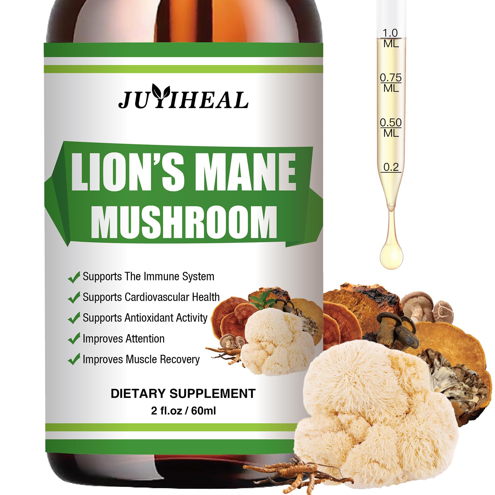 JUYIHEAL Crinière de lion – bouteille pratique et dosage facile.