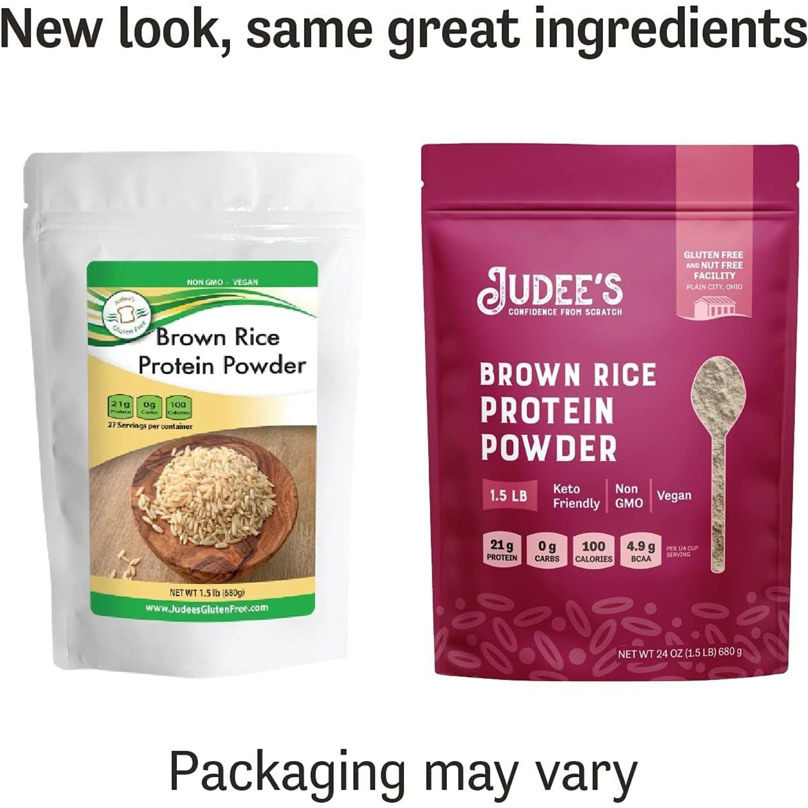 Judee's Poudre Protéine Riz Brun Smoothie, mélange neutre sans altération du goût.