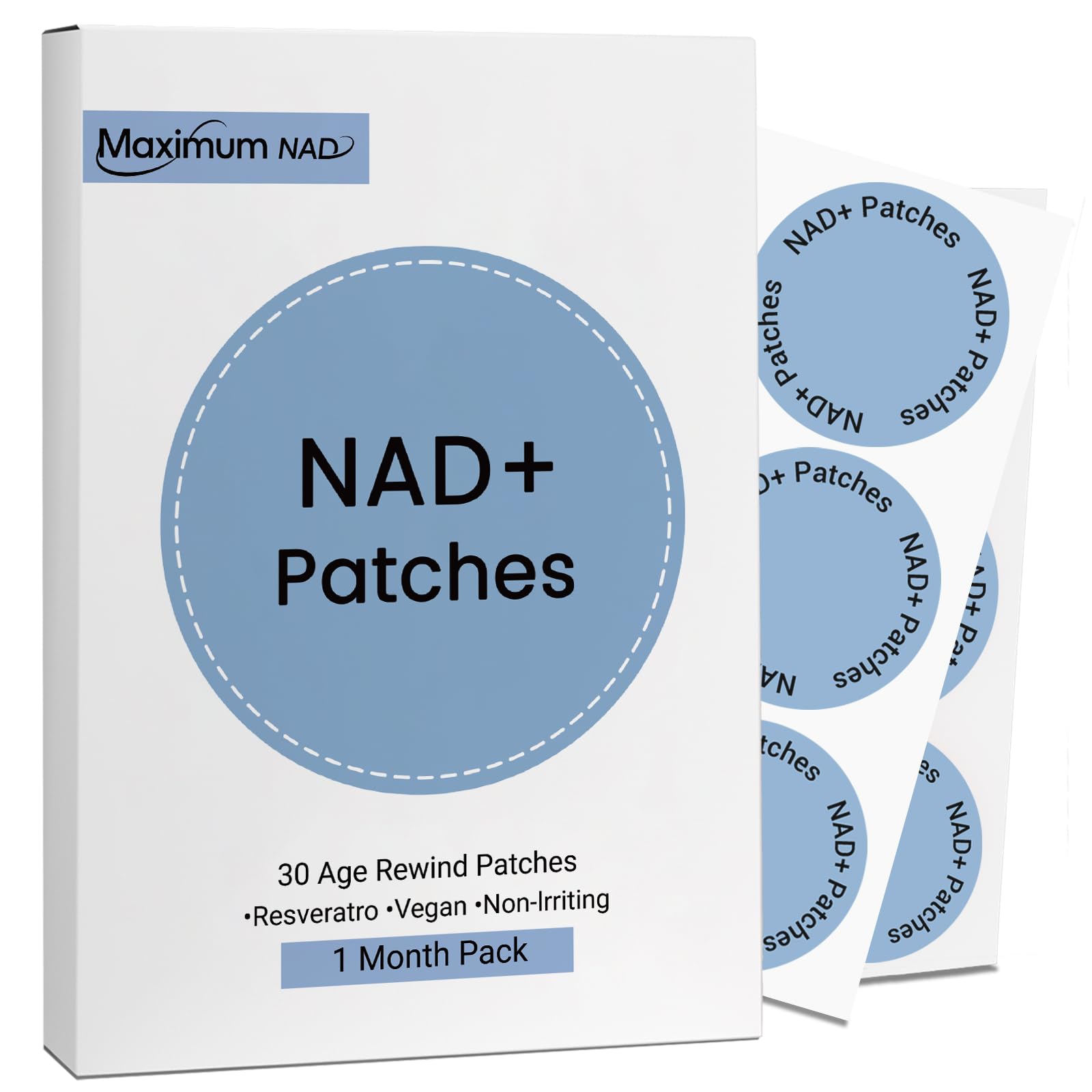 Patch NAD+ Juebingy affichant énergie durable pour la journée