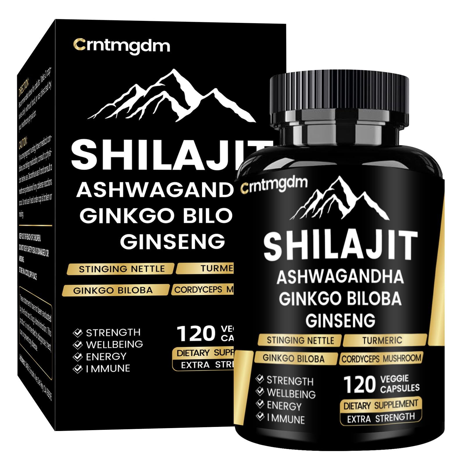 Juebingy Shilajit capsules Himalaya, soutien énergie naturelle.