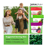 Juice Plus+ 30 gommes par sachet, format pratique.