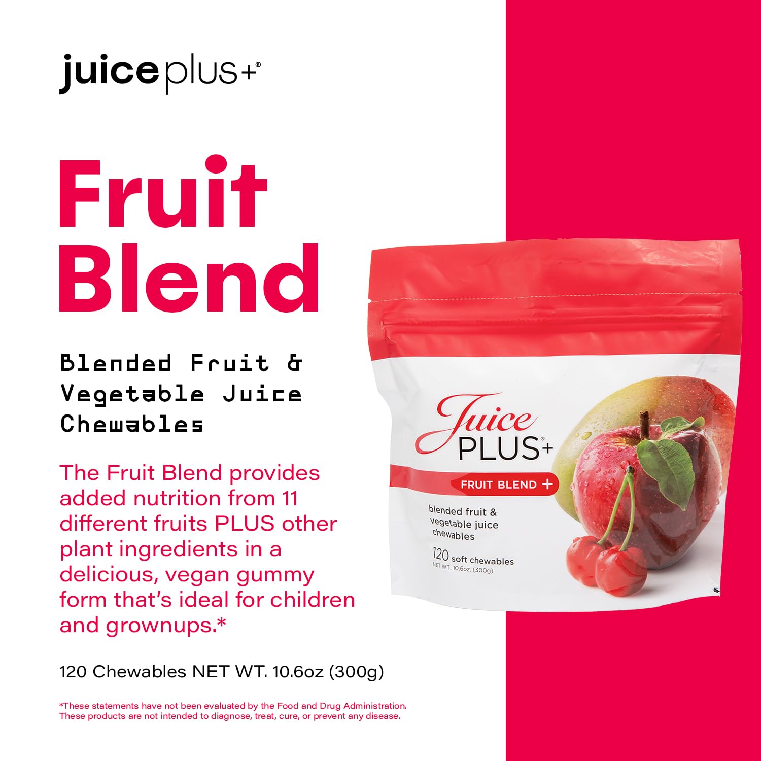 Juice Plus+ Fruit Blend Soft Chews emballage pratique pour le quotidien