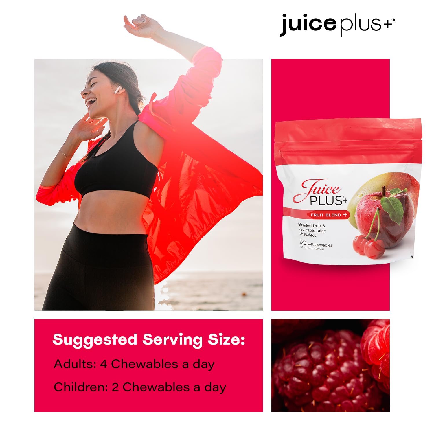 Juice Plus+ Fruit Blend Soft Chews version vegan facile à intégrer