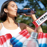 Juicy Mixes PeakH2O emballage facile à emporter et prêt à mélanger.