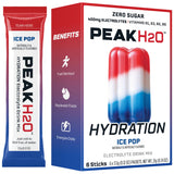 Juicy Mixes PeakH2O poudre électrolytes goût glacé fruité, hydratation pratique.