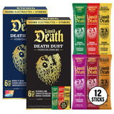 Juicy Mixes Death Dust, pack montrant des sticks faciles à doser pour une hydratation rapide.