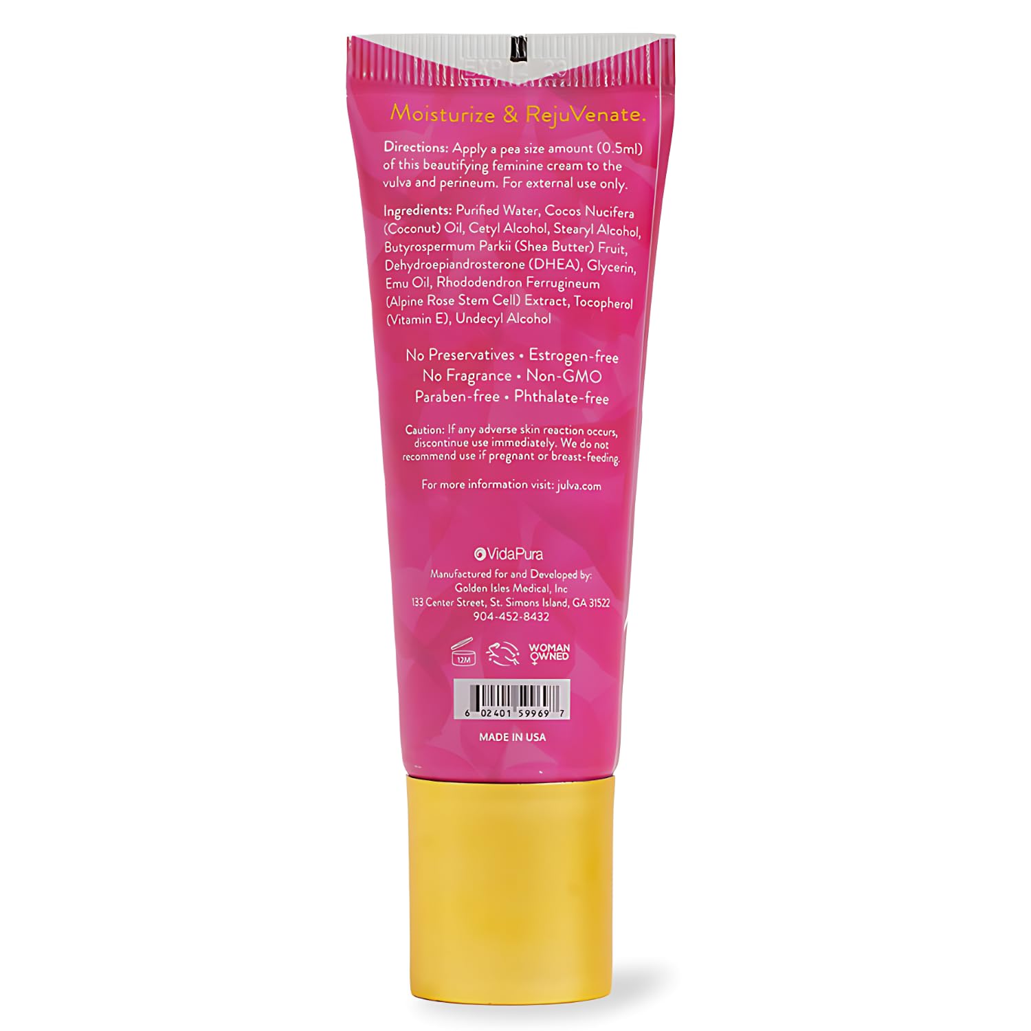 Julva crème féminine - texture-creme, absorption rapide et agréable.