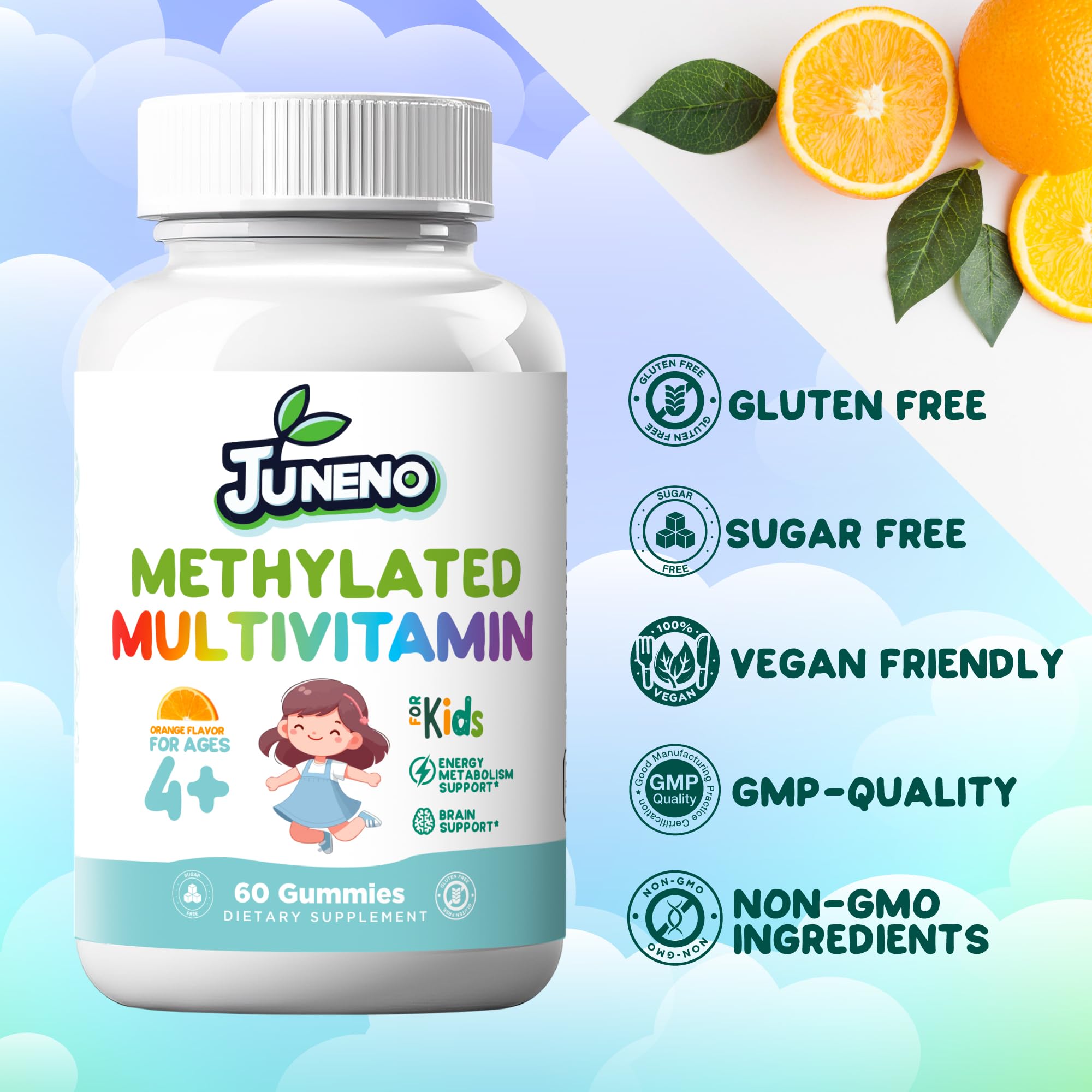 Juneno Gummies sans gluten et sans lactose pour divers besoins alimentaires.