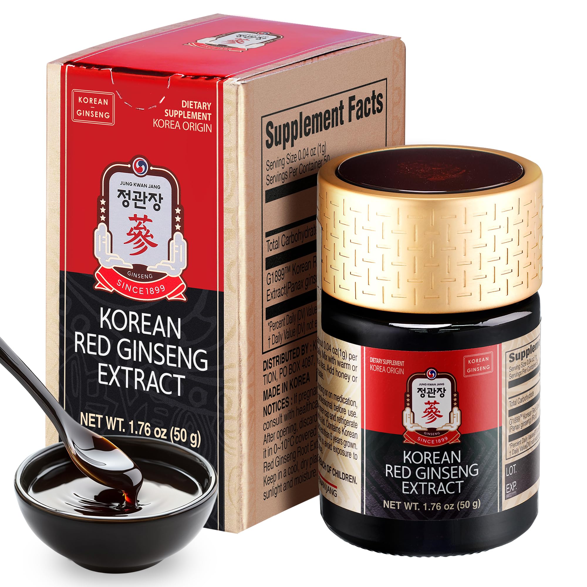 Bouteille JUNG KWAN JANG Ginseng Rouge, énergie durable et clarté mentale.