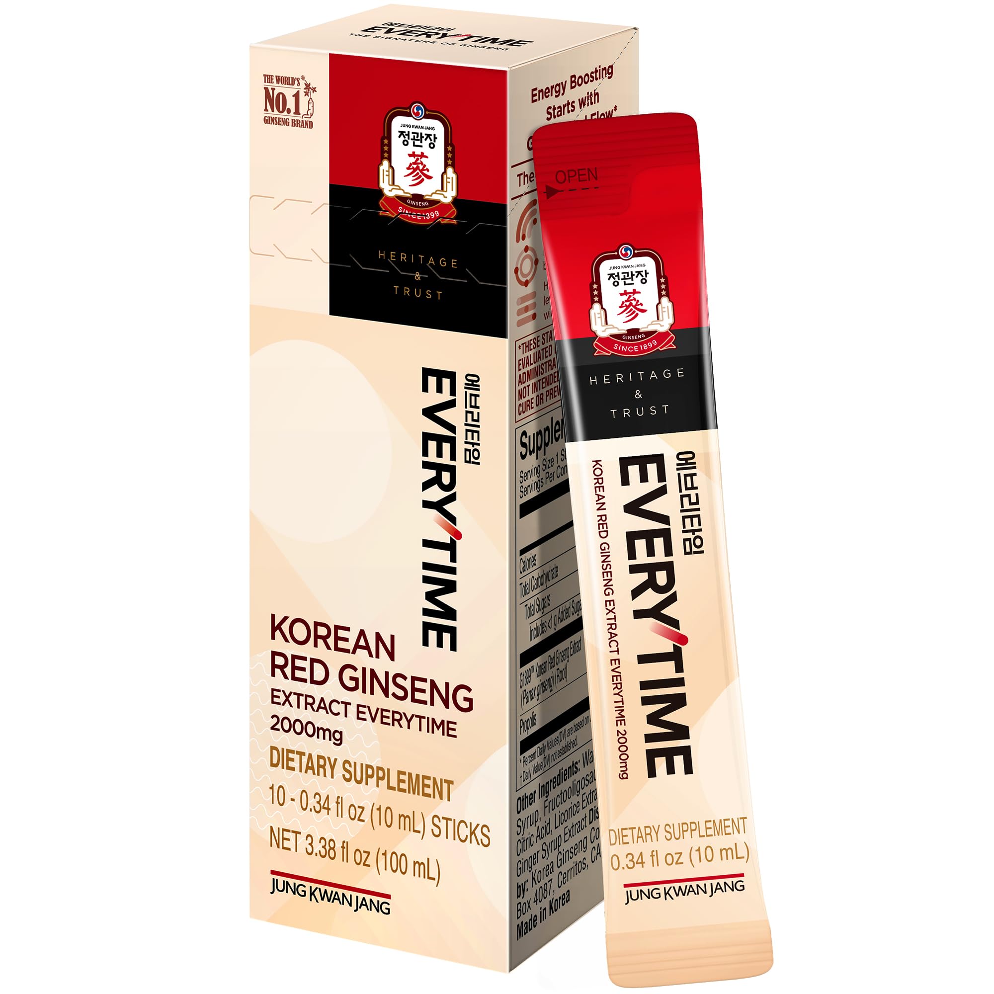 JUNG KWAN JANG Everytime baton énergie ginseng rouge et propolis, concentration