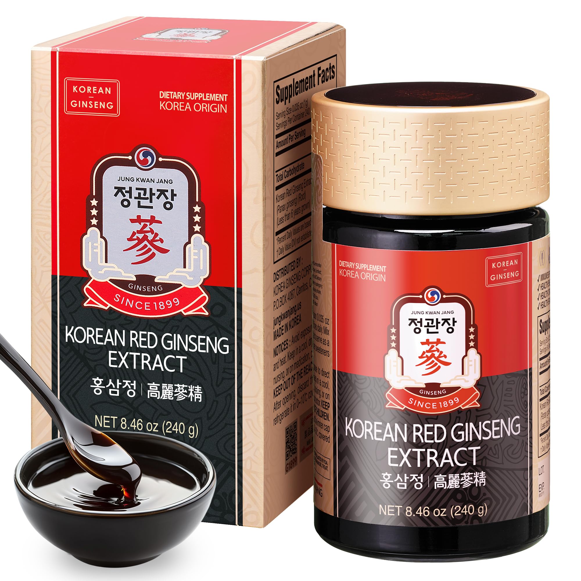 Jung Kwan Jang Ginseng rouge – bouteille prête pour énergie durable et concentration.