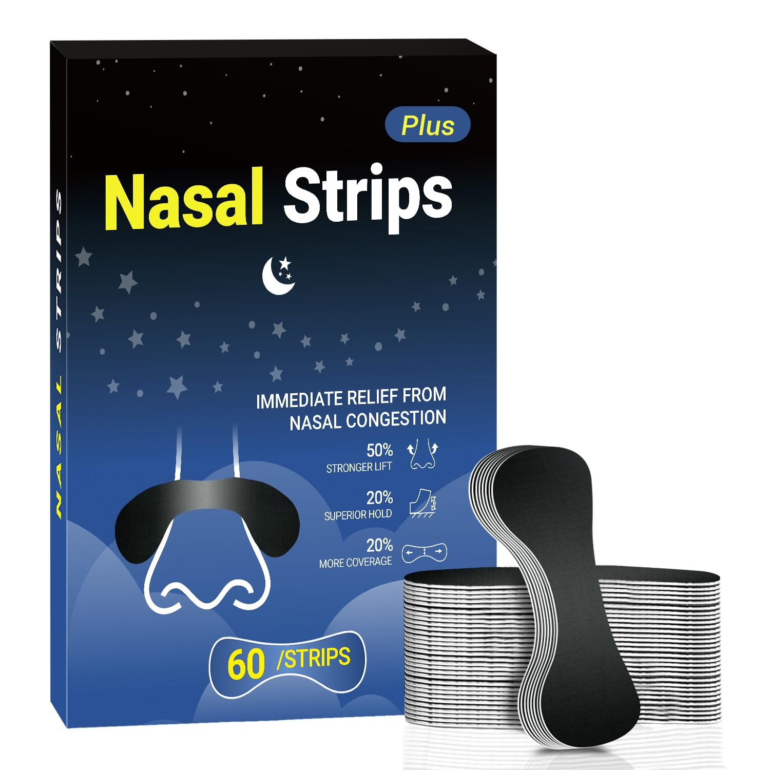 Bandes nasales Junichy adhésives extrêmes pour améliorer l’ouverture nasale pendant le sommeil.