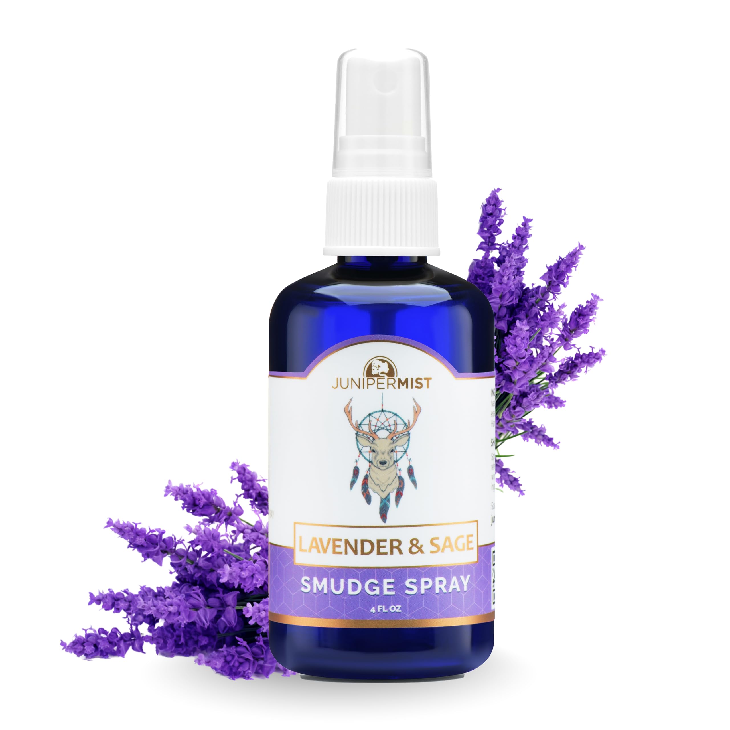 JUNIPERMIST brume Lavande et Sauge purifiant l'atmosphère autour de la bouteille 4oz