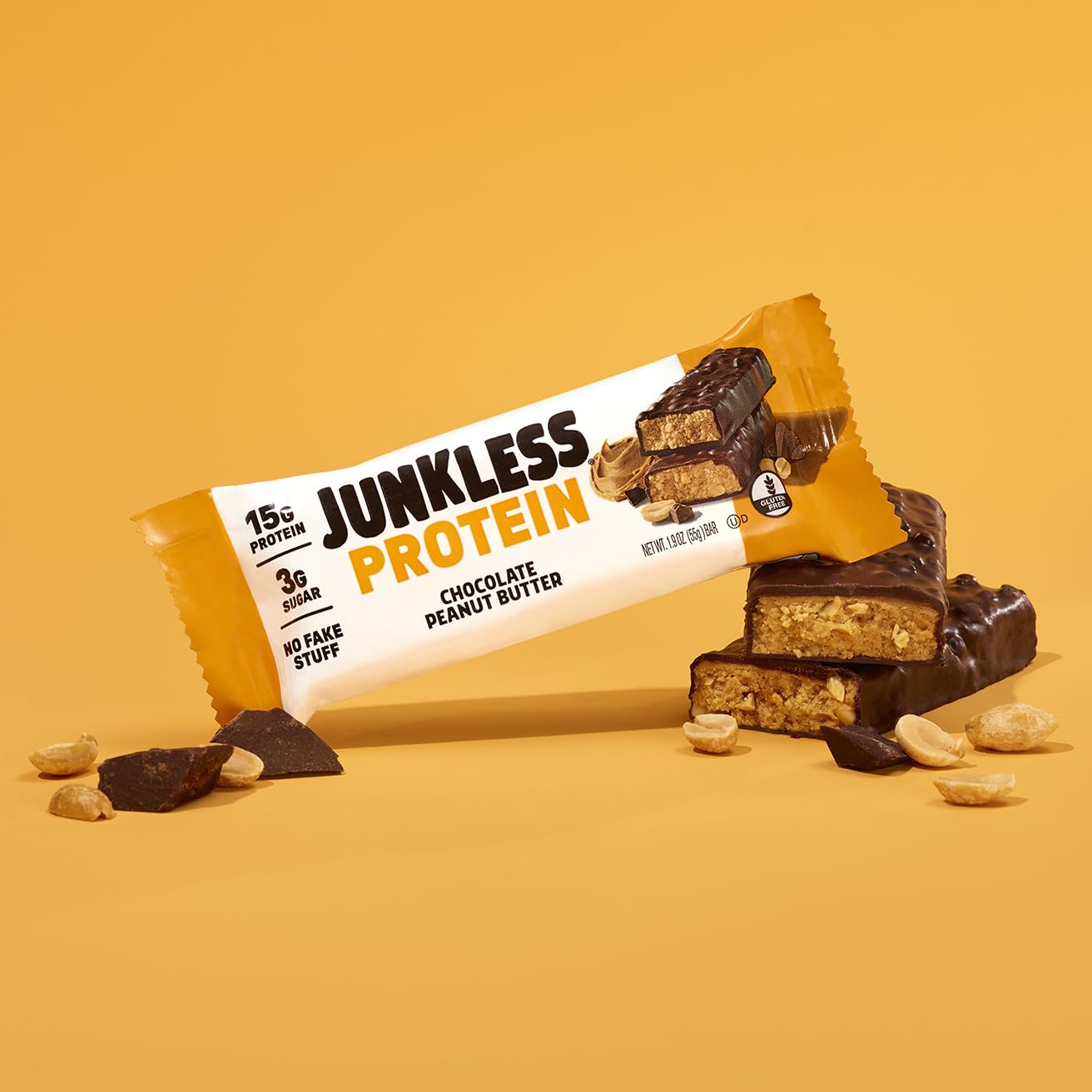 Barre Junkless chocolat cacahuète sac-a-dos prête à emporter