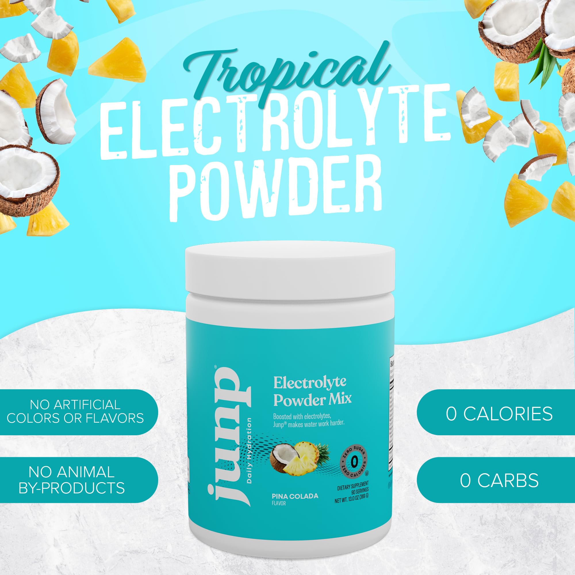JUNP Électrolytes Pina Colada — dissolution rapide dans l'eau
