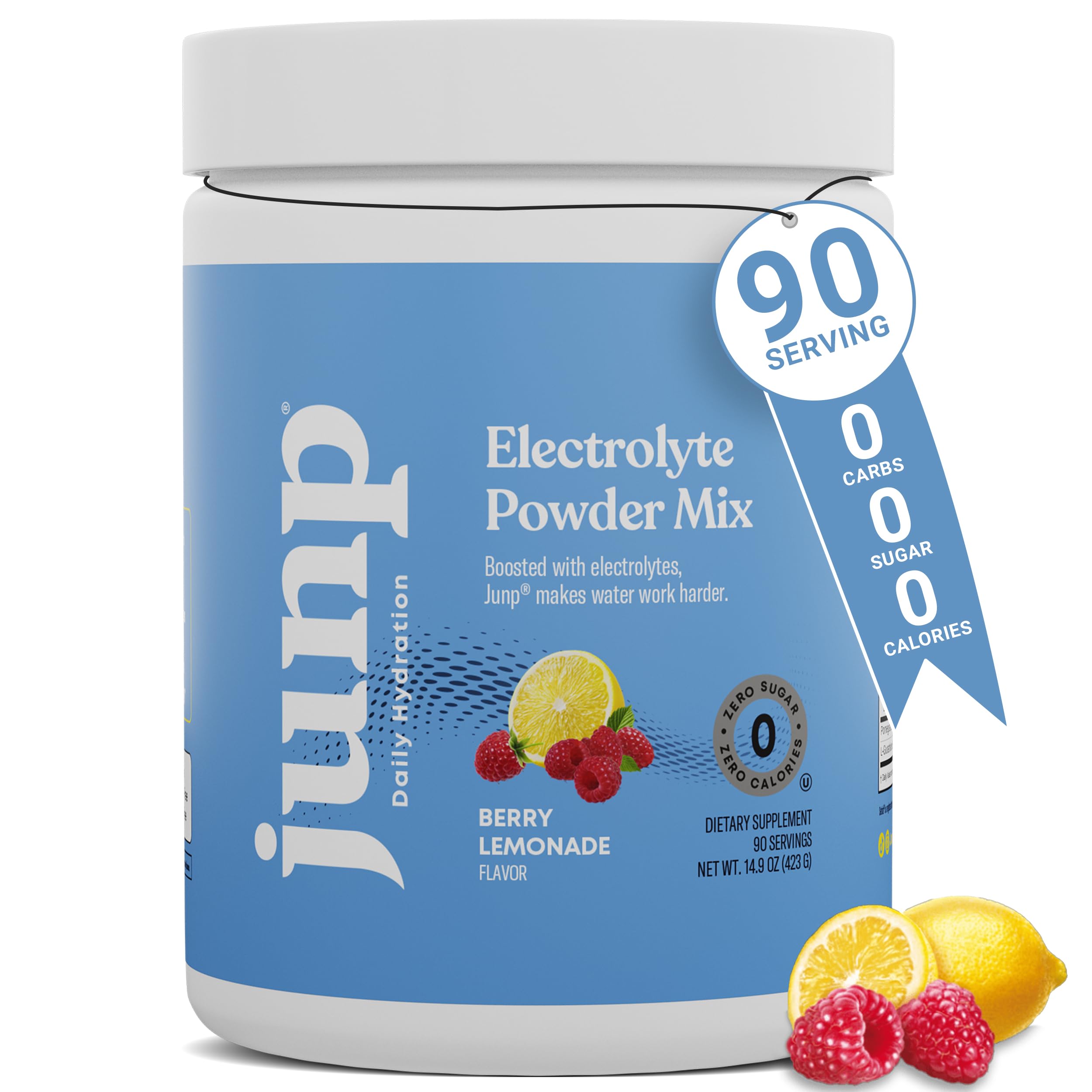 Poudre JUNP électrolytes Berry Lemonade hydratation durable pendant l'entraînement.