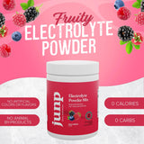 JUNP Electrolytes en poudre dosage dans un verre de 500 ml.
