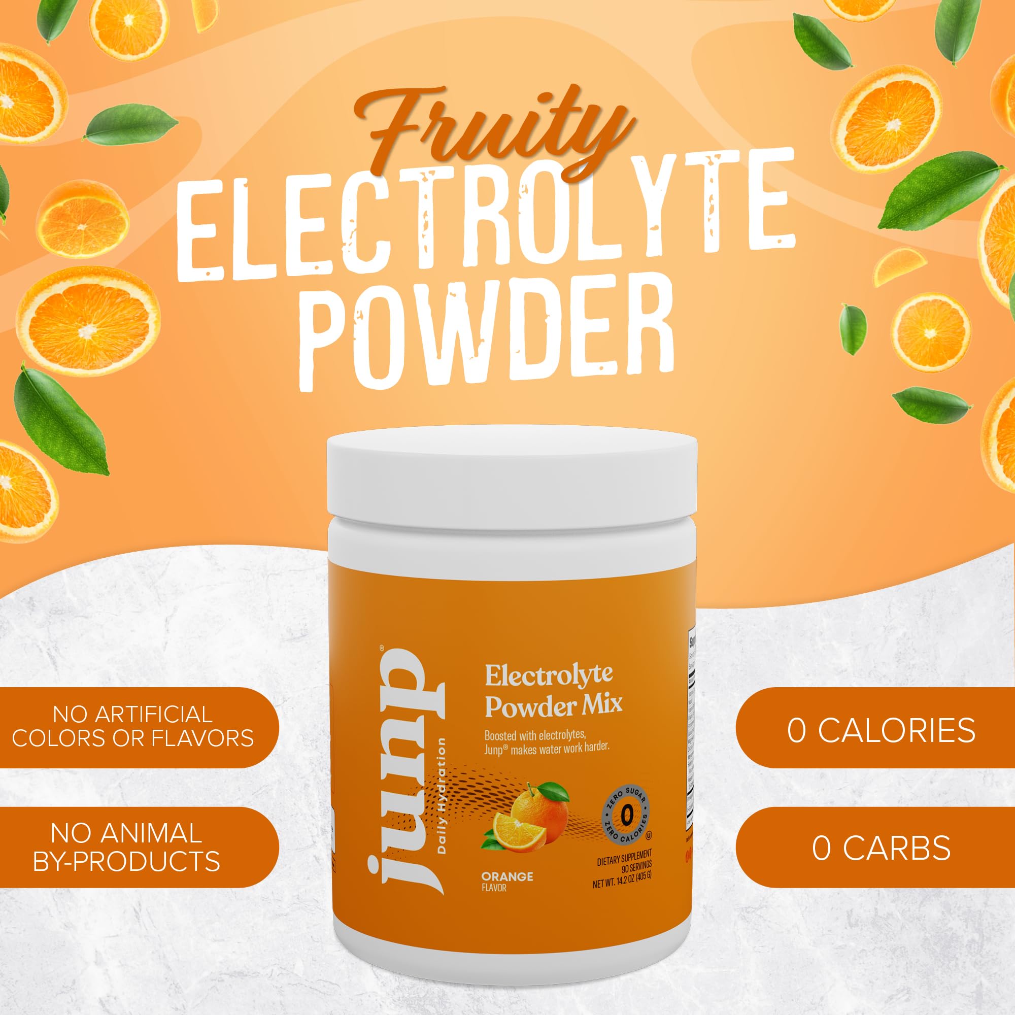 Junp Électrolytes poudre : hydratation quotidienne sans sucre ajouté.