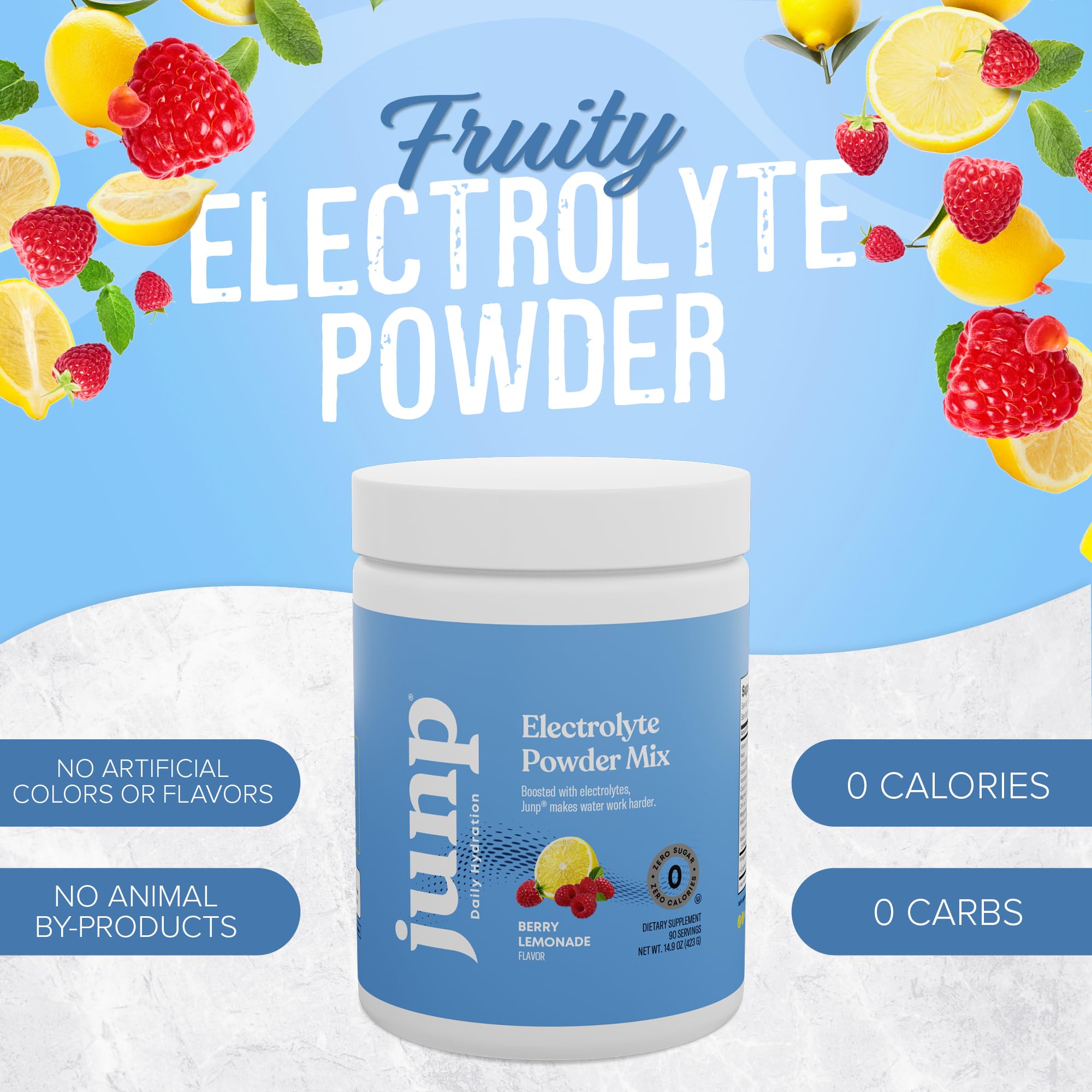 JUNP Berry Lemonade sans sucre et zéro calorie pour régime céto.