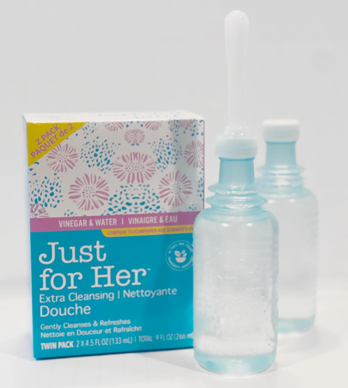 Just for Her Douche Extra eau claire, pack deux, pratique et agréable.