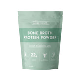 Just Ingredients bouillon-protéine menthe-chocolat en bouteille, parfait pour shakes matinaux.