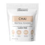 Just Ingredients chai-protéine en poudre dans son emballage, idéal pour shakes protéinés après l'effort.