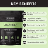 JUST INGREDIENTS Creatine Monohydrate, récupération musculaire possible après séance intense.