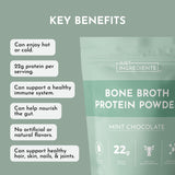 Just Ingredients mélange protéine bouillon menthe-chocolat, digestion légère et facile.