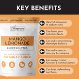 JUST INGREDIENTS Mango Lemonade : Eau de coco et minéraux pour soutenir l'effort actif.