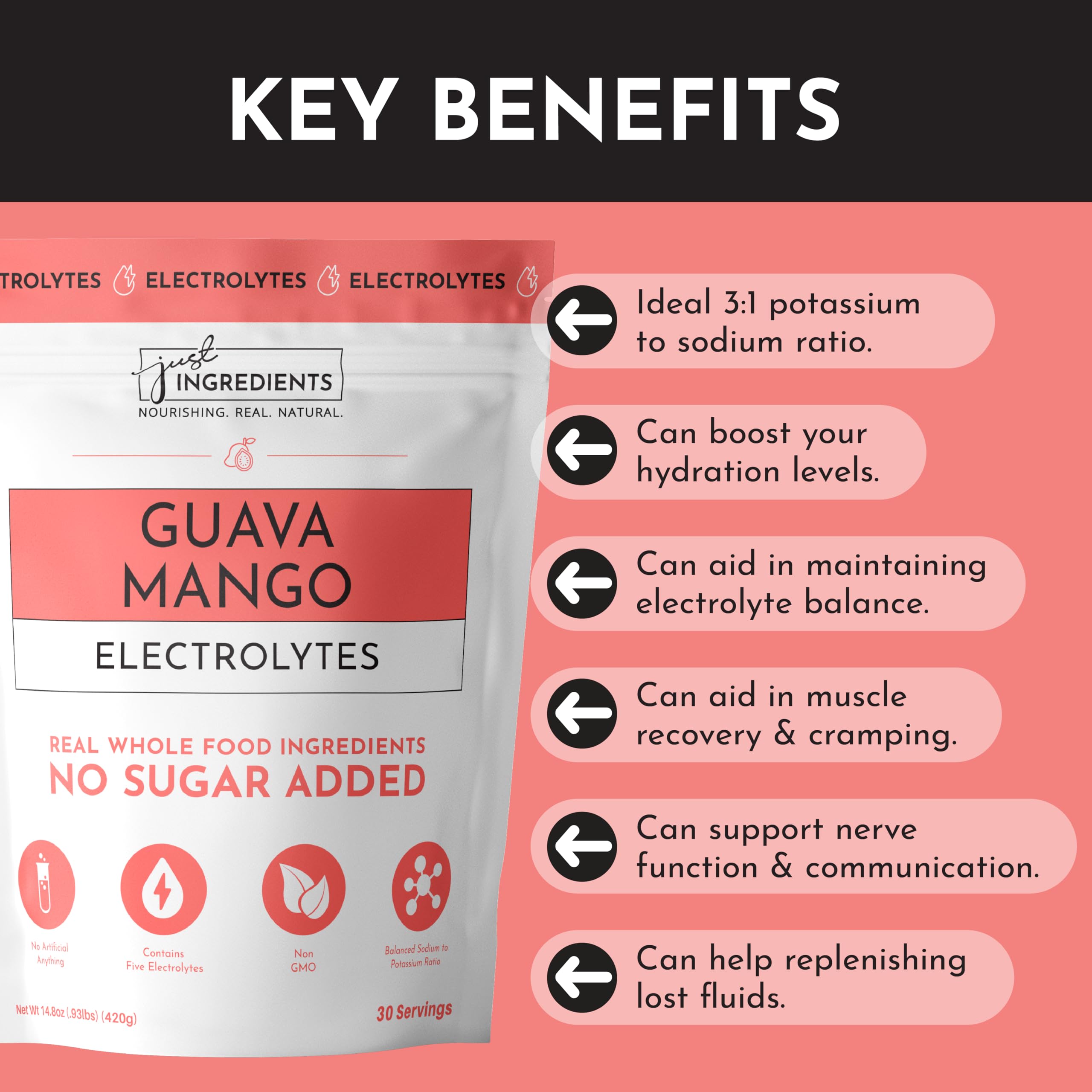 JUST INGREDIENTS étiquette claire sans additifs, transparence garantie