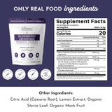 JUST INGREDIENTS Étiquette transparente – vegan, sans artificiels ni gluten.