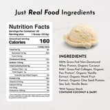 JUST INGREDIENTS scoop de protéine vanille prêt à être mélangé pour un shake rapide après l'entraînement.