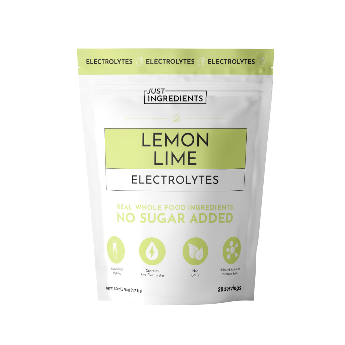 JUST INGREDIENTS Lemon Lime Electrolytes – emballage clair, planification de l'hydratation