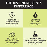 JUST INGREDIENTS Lemon Lime Electrolytes – utilisation quotidienne, formule légère sans sucre ajouté