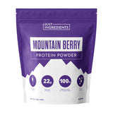 Just Ingredients Mountain Berry Protein Powder — bouteille montrant le flacon et le goût fruits des bois