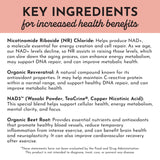 Just Ingredients NAD+ sans additifs artificiels, haute qualité et traçabilité
