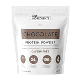 Poudre protéinée chocolat de JUST INGREDIENTS, saveur cacao riche et étiquette claire.