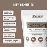 JUST INGREDIENTS poudre protéine chocolat, smoothie onctueux et facile.