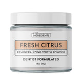 JUST INGREDIENTS poudre reminéralisante pour dents – bocal, soin doux et efficace.