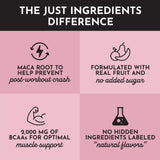 JUST INGREDIENTS pré-entraînement framboise-citron – verre à boire après l’effort.