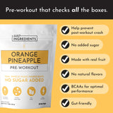 Doseur montrant le dosage sur Just Ingredients Pré-entraînement Orange Ananas.